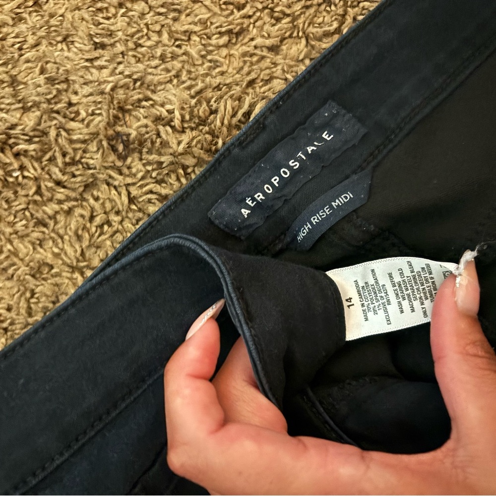 Aéropostale High Rise Midi Skirt - Black